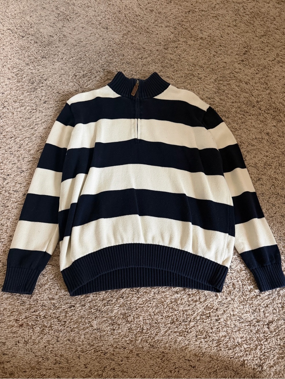 Brandy Melville Navy and White Striped Sweater